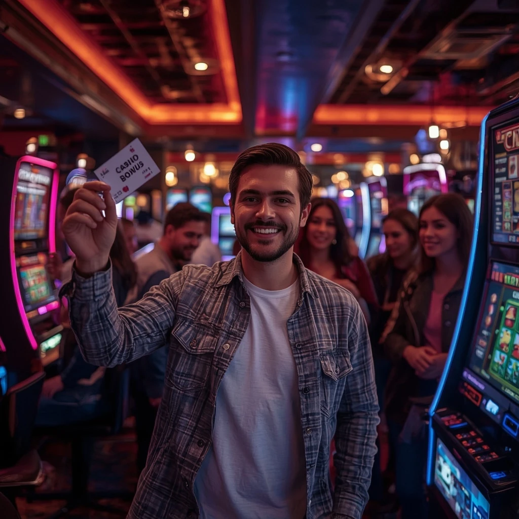 una persona con un bonus del casinò Lucky Bar Casino